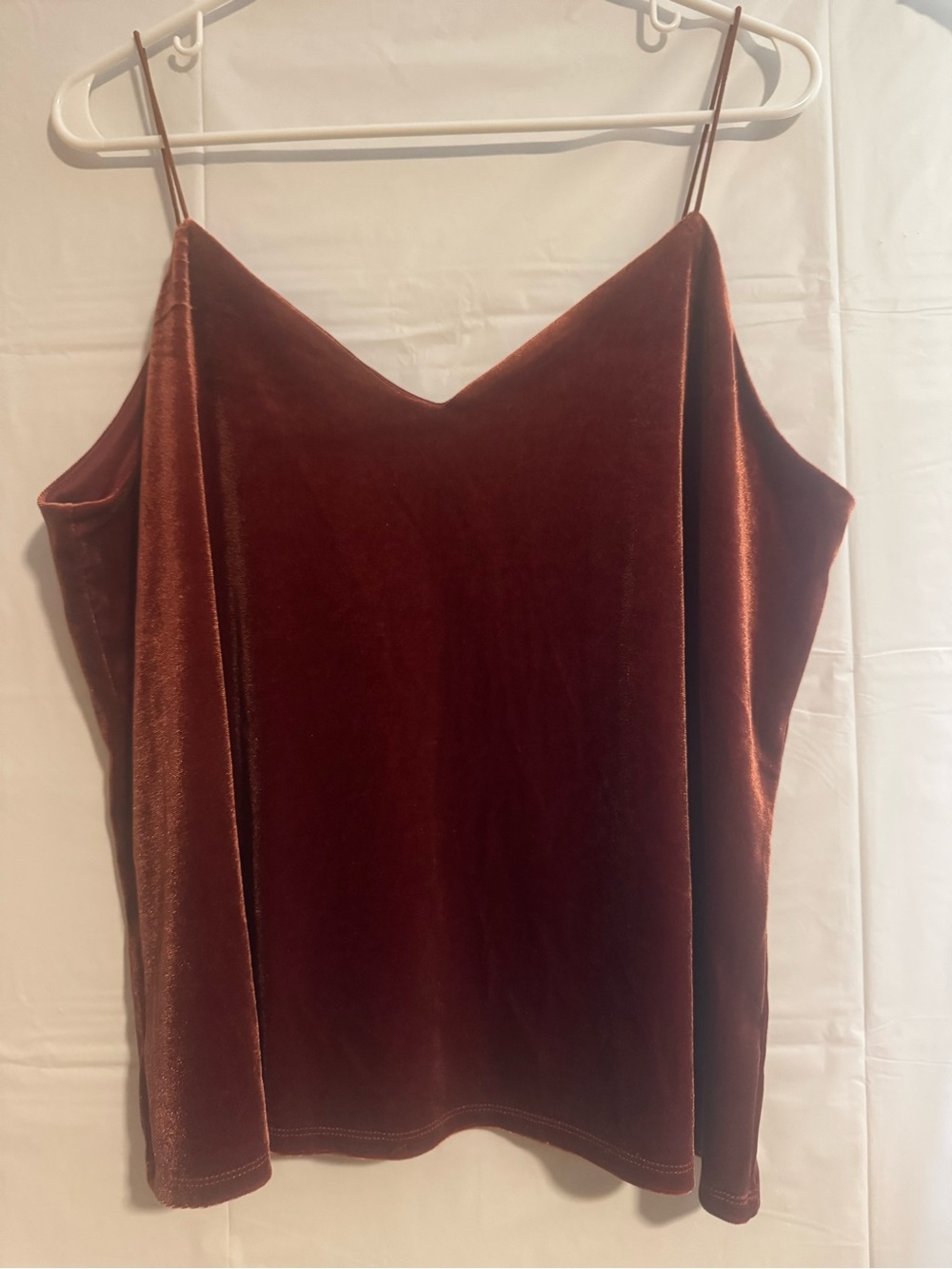 Maurices Velvet Spaghetti Strap Cami - Deep Rust